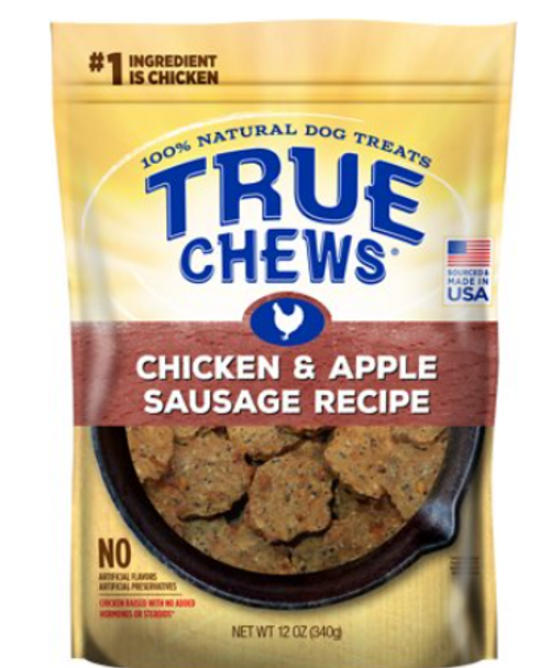 True Chews Chicken & Apple Sausage Recipe Dog Treats 12 oz