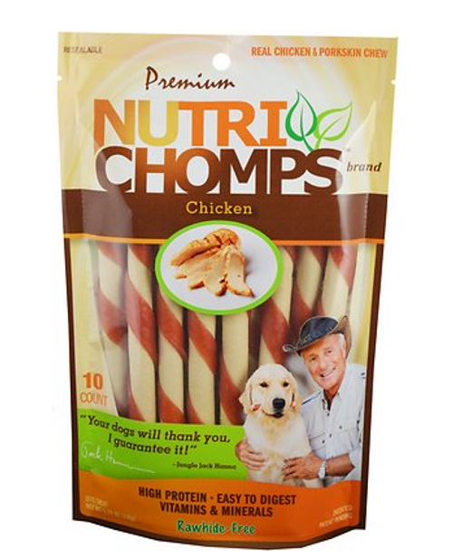 Scott Pet Nutri Chomps Chicken Flavor Twists Rawhide-Free Mini Dog Treats 10 ct