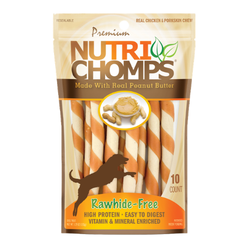 Scott Pet Nutri Chomps Peanut Butter Flavor Twists Rawhide-Free Mini Dog Treats 10 ct