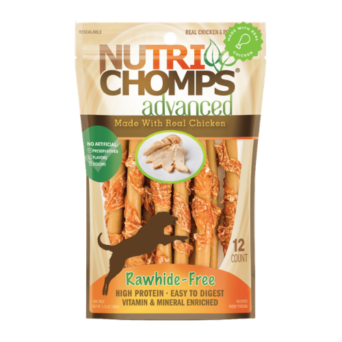 Scott Pet Nutri Chomps Advanced Real Chicken Twists With Wrap Dog Treats 12 ct