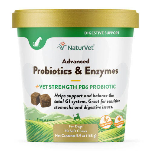 Naturvet Advanced Probiotics & Enzymes Plus Vet Strength PB6 Probiotic Dog Soft Chews