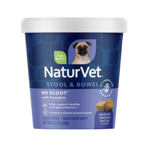Naturvet No Scoot Plus Pumpkin Soft Chews Digestive Supplement for Dogs 60 ct