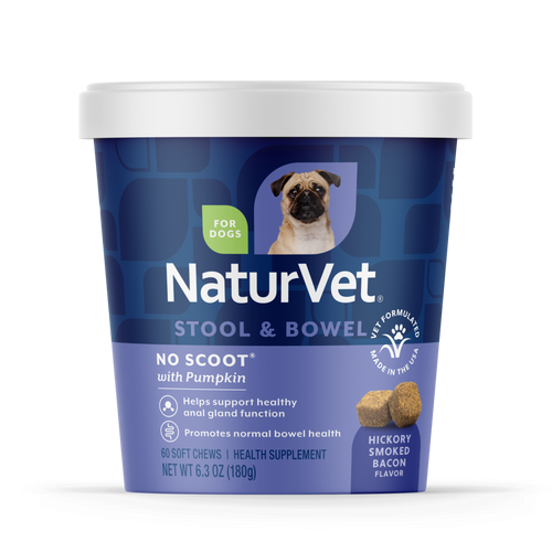 Naturvet No Scoot Plus Pumpkin Soft Chews Digestive Supplement for Dogs 60 ct