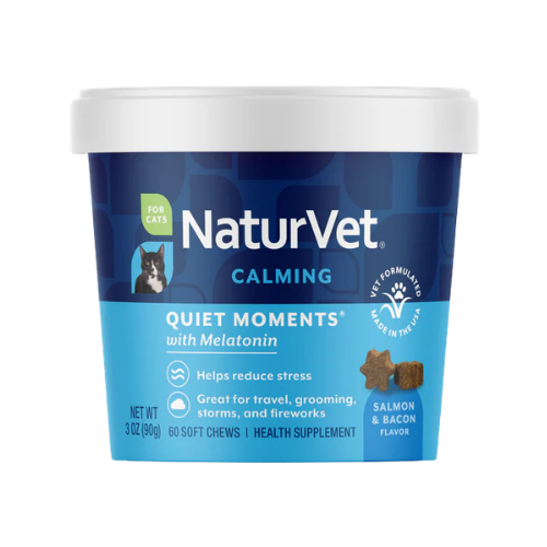Naturvet Quiet Moments Calming Aid Plus Melatonin Cat Soft Chews 60 ct