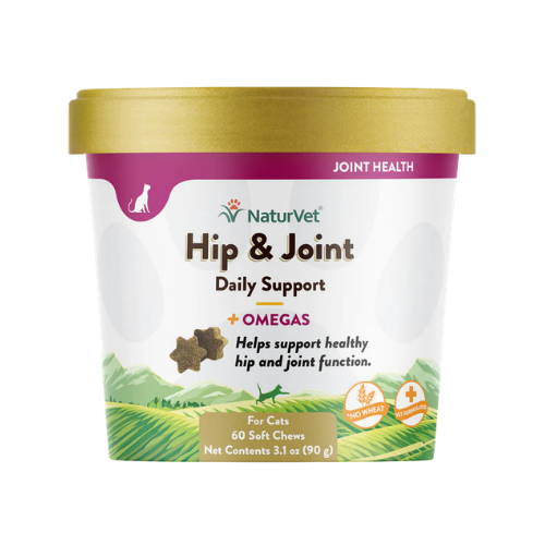 Naturvet Hip & Joint Plus Omegas Cat Soft Chews Supplement 60 ct