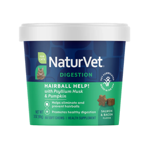 Naturvet Hairball Aid Plus Pumpkin Cat Soft Chews Supplement 60 ct