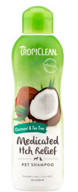 Tropiclean Oatmeal And Tea Tree Medicated Shampoo For Pets 20 oz