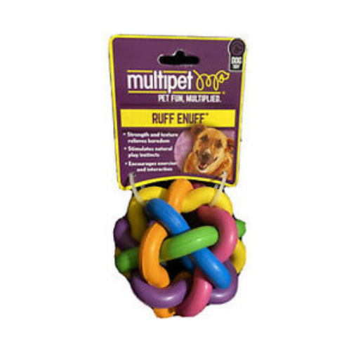 Multipet Nobbly Wobbly Rubber Ball 4 in
