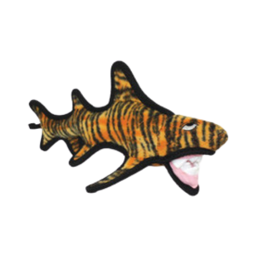 Tuffy's Ocean Creature Tiger Pattern Shark Dog Toy 