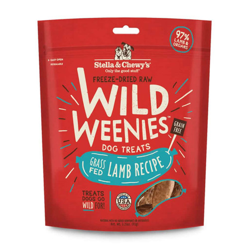 Stella & Chewy's Wild Weenies Raw Freeze-Dried Lamb Recipe Dog Treats 3.25 oz