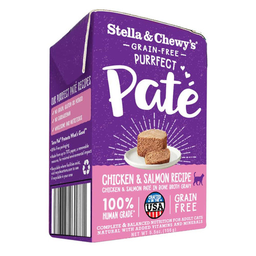Stella & Chewy's Purrfect Pate Chicken & Salmon Recipe In Bone Broth Gravy Grain-Free Human Grade Wet Cat Food