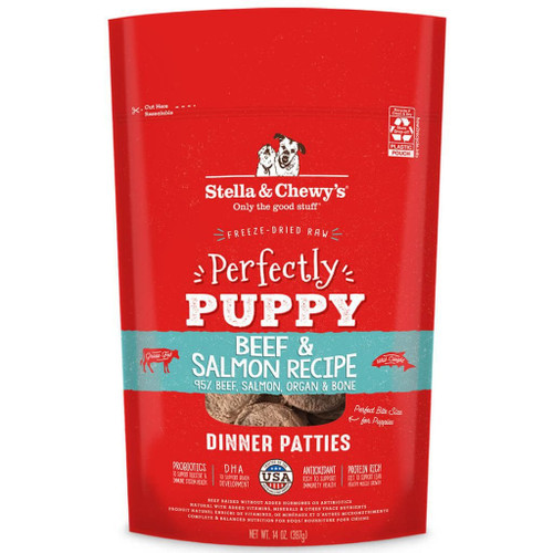 Stella & Chewy's Raw Perfectly Puppy Chicken & Salmon Dinner Patties Grain-Free 5.5 oz