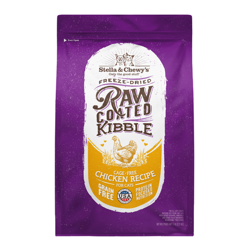 Stella & Chewy's Raw Coated Kibble Cage-Free Chicken Recipe Grain-Free Freeze-Dried Cat Food 5 lb