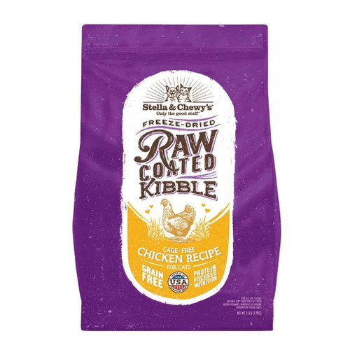 Stella & Chewy's Raw Coated Kibble Cage-Free Chicken Recipe Grain-Free Freeze-Dried Cat Food 5 lb