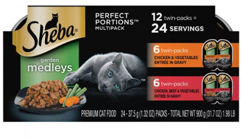 Sheba Perfect Portions Garden Medleys Chicken, Vegetables & Beef Wet Cat Food Variety Pack 12 ct
