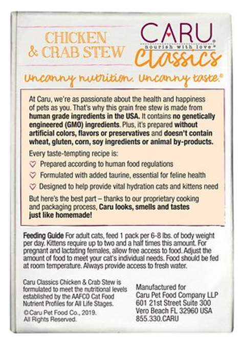 Caru Classics Chicken & Crab Stew Grain-Free Wet Cat Food 6 oz