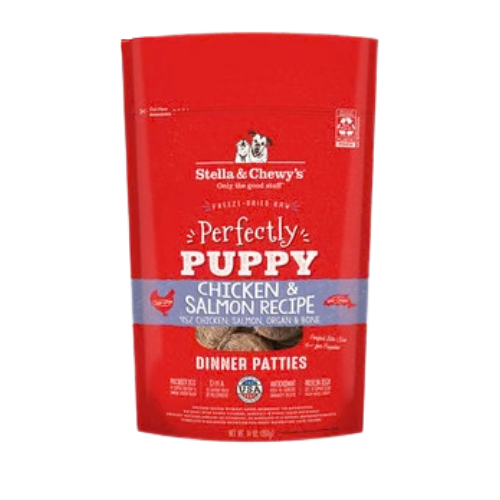 Stella & Chewy's Raw Perfectly Puppy Chicken & Salmon Dinner Patties Grain-Free Freeze-Dried Dog Food 14 oz