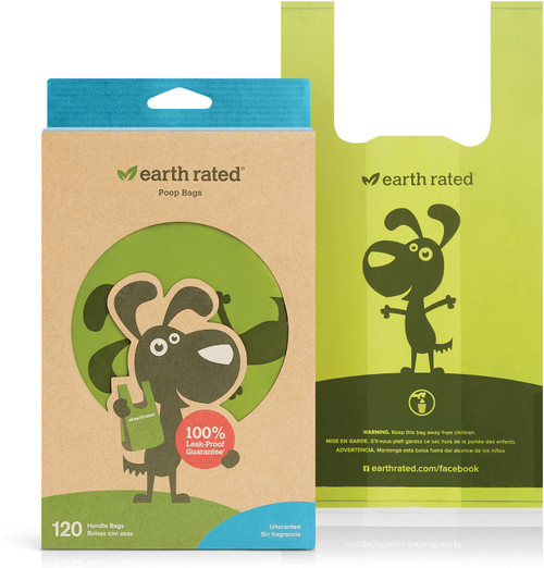 Earth Rated Unscented Handle-Tie Dog Waste Bags 120 pk