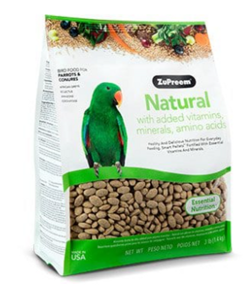 Zupreem Natural with Added Vitamins, Minerals and Amino Acids for Parrots & Conures 3.5 lb
