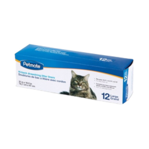 Petmate Hi Back Litter Pan Liner, Large 12 ct