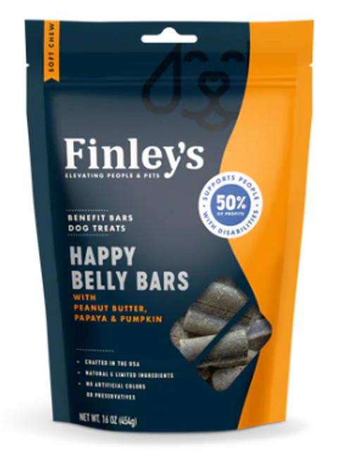 Finley's Happy Belly Soft Chew Benefit Bars Dog Treats 16 oz