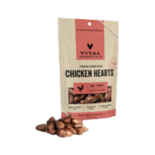 Vital Essentials Freeze-Dried Chicken Hearts Dog Treats 1.9 oz