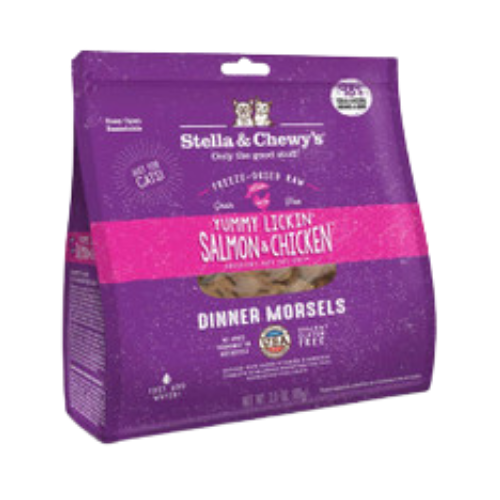 Stella & Chewy's Yummy Lickn' Wild-Caught Salmon & Cage-Free Chicken Dinner Grain-Free Freeze-Dried Raw Cat Food