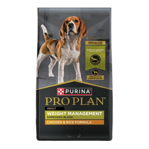 Purina Pro Plan Adult Weight Management Shredded Blend Chicken & Rice Formula Dry Dog Food 34 lb