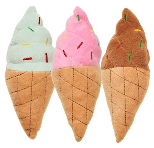 Spot Cosmo Plush Ice Cream Cone Dog Toy, Assorted 