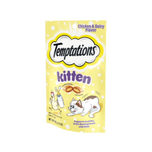 Whiskas Temptations Chicken & Dairy Flavor Crunchy and Soft Kitten Treats