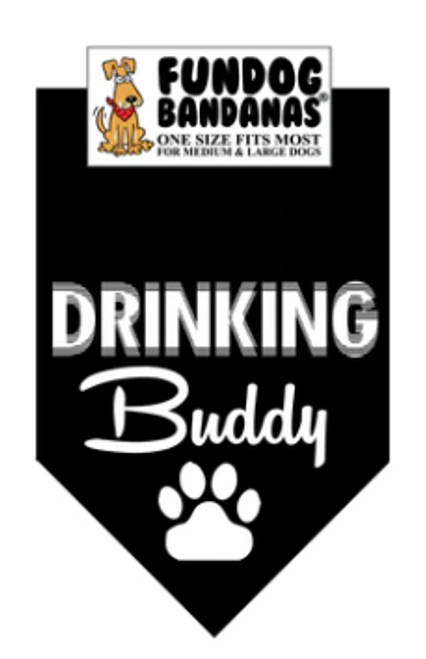 Fun Dog Bandanas Drinking Buddy Pet Bandana 