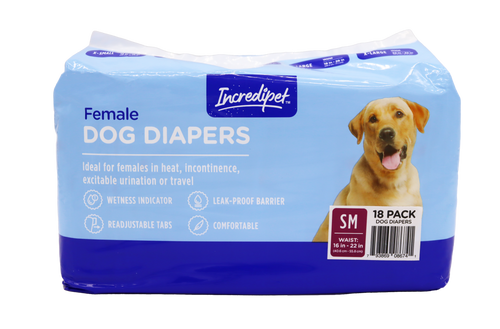 Incredipet Small Disposable Female Dog Diapers 18 pk