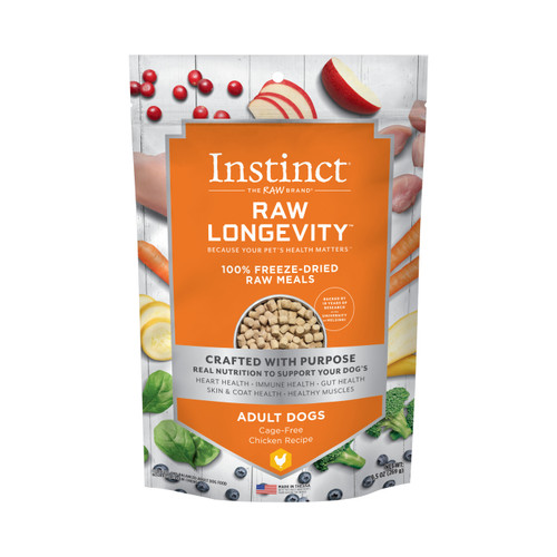 Instinct Raw Longevity Freeze-Dried Raw Meals Cage-Free Chicken Recipe for Dogs 9.5 oz