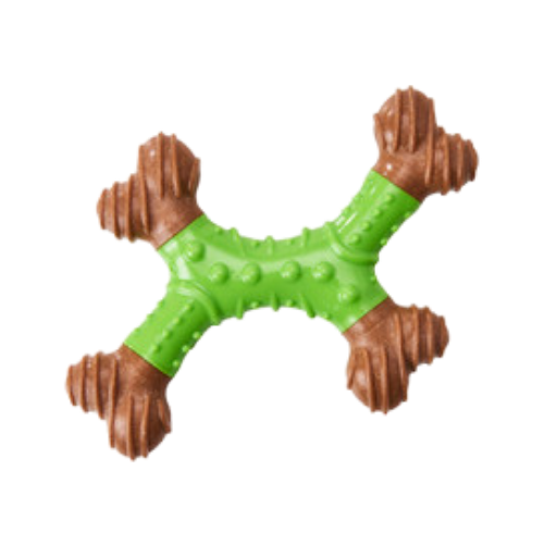 Spot Bambone Dental X-Bone Apple Flavored Dog Chew Toy 8 in