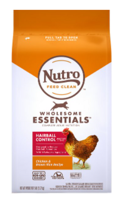 Nutro Hairball Control Farm-Raised Chicken & Brown Rice Adult Dry Cat Food 5 lb