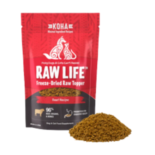 Koha Raw Life Freeze-Dried Raw Topper Beef Recipe for Dogs & Cats 8 oz