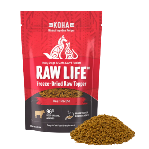 Koha Raw Life Freeze-Dried Raw Topper Beef Recipe for Dogs & Cats 8 oz