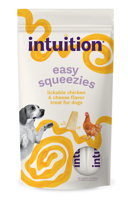 Intuition Easy Squeezies Chicken & Cheese Recipe Lickable Dog Treats 4 pk