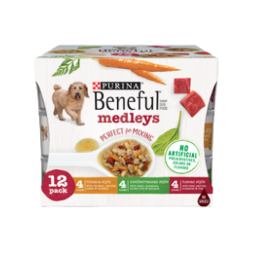 Purina Beneful Medleys Wet Dog Food Variety Pack 12 ct
