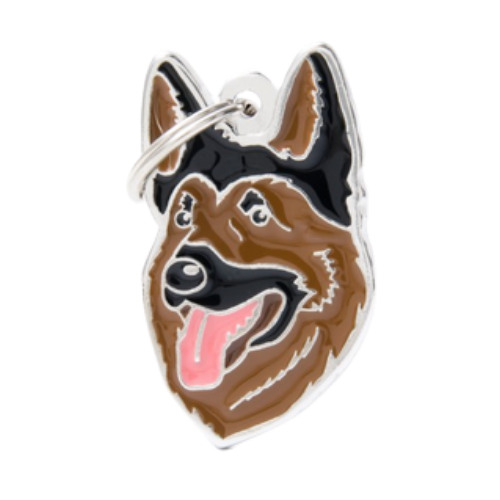 Myfamily Enamel German Shepherd Personalized Dog ID Tag 
