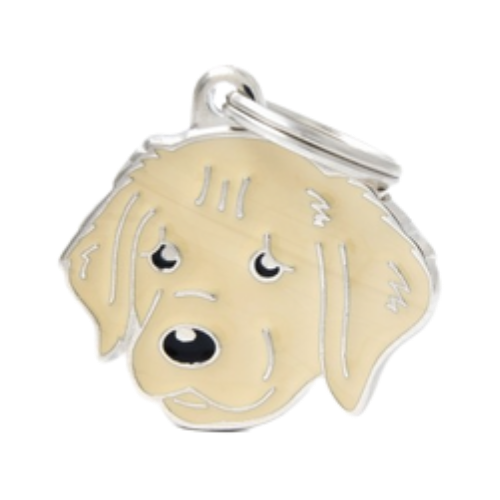 Myfamily Enamel Golden Retriever Personalized Dog ID Tag 