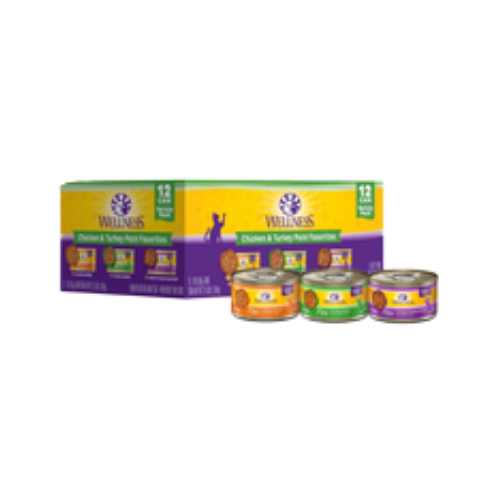 Wellness Complete Health Chicken & Turkey Pate Wet Cat Food Variety Pack 12 ct