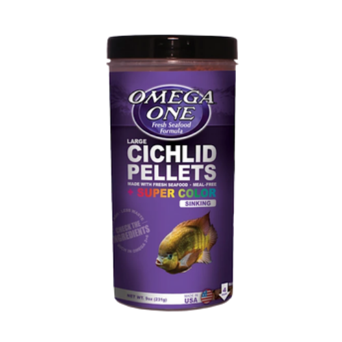 Omega One Super Color Cichlid Pellets Sinking Fish Food 9 oz