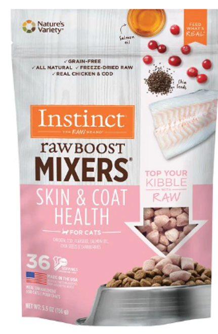 Instinct Raw Boost Mixers Skin & Coat Freeze-Dried Cat Food 5.5 oz