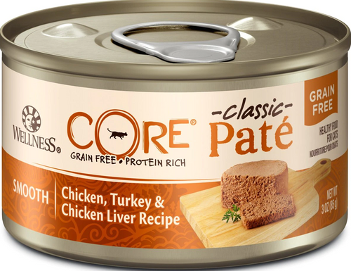 Wellness Core Natural Chicken, Turkey, & Chicken Liver Classic Pate Grain-Free Canned Cat Food