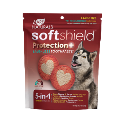 Ark Naturals Brushless Toothpaste Soft Shield Protection+ Large Dental Dog Treats 18 oz