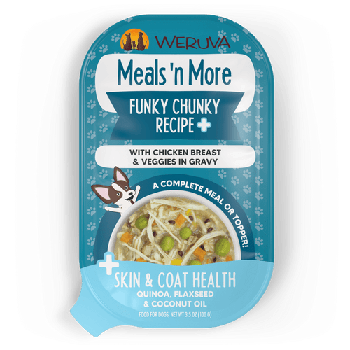 Weruva Meals 'N More Funky Chunky + Skin & Coat Chicken Recipe with Chicken Breast & Veggies in Gravy Wet Dog Food