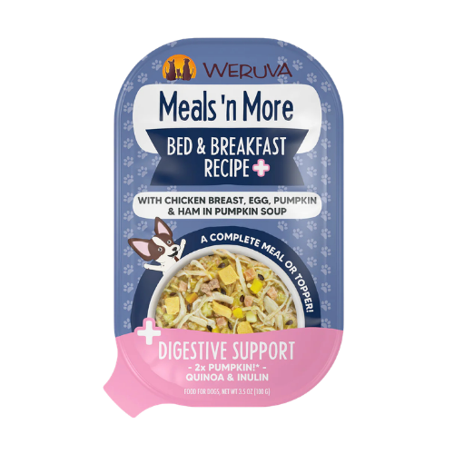 Weruva Meals 'N More Bed & Breakfast + Digestive Support with Chicken Breast, Egg, Pumpkin & Ham in Pumpkin Soup Wet Dog Food