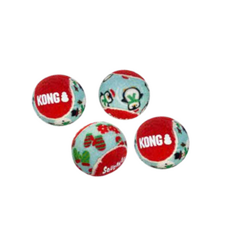 Kong Holiday Tennis Balls, 4 pack M