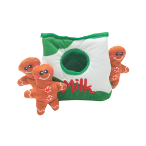 Snugarooz Holiday Hide & Seek Cookies and Milk Plush Dog Toy 